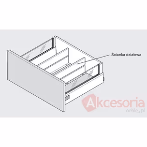 Ścianka Działowa Z46L Do Tandembox dł.50cm Czarna