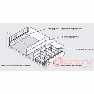 Ścianka Działowa Z46L Do Tandembox dł.50cm Czarna