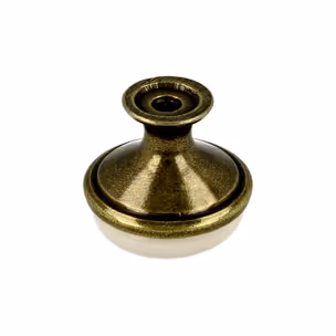 Gałka GP19 - mosiądz antyczny, porcelana mleczna / fi 29 mm
