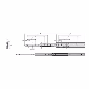 Prowadnica kulkowa DZ5417 / dł. 50 cm / 90 kg / wysuw ponad 100%