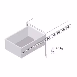 Prowadnica DZ4501 - ocynk / dł. 30 cm / 45 kg / wysuw 100%