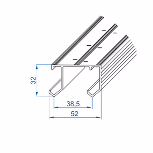 Zestaw HORUS HR15 do 2 drzwi przesuwnych / dł. 150 cm / 45 kg