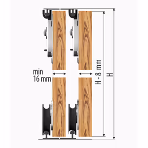 Zestaw ARES 2 AR12 do 2 drzwi przesuwnych / dł. 120 cm / 70 kg