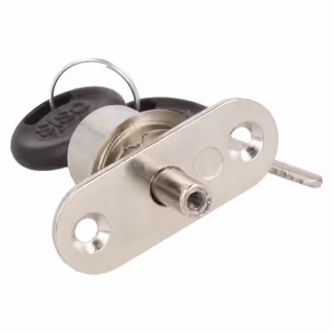 Zamek wciskany Siso X-1003 do drzwi przesuwnych - niklowany / fi 19 mm