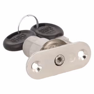 Zamek wciskany Siso X-1003 do drzwi przesuwnych - niklowany / fi 19 mm