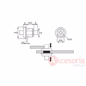Zamek do szklanych drzwi Siso MINI - chrom / fi 12 mm