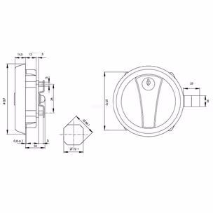 Zamek do drzwi metalowych Siso X-8813 - czarny