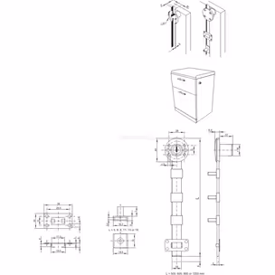 Zamek centralny boczny Siso X-851 - niklowany / L-500 / fi 19 mm / zaczep 13 mm