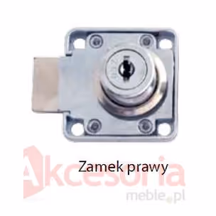 Zamek kwadratowy prawy Siso X-850 - niklowany / fi 19 mm