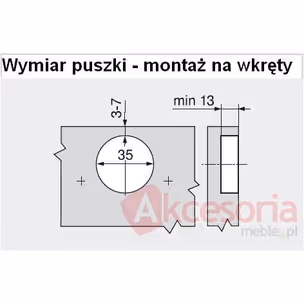 Zawias z hamulcem CLIP Top BLUMOTION - nikiel / 110° / ze sprężyną / drzwi bliźniacze / puszka: na wkręty