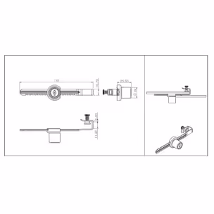 Zamek do szklanych drzwi przesuwnych Siso X-750 - chrom / L-135 / fi 19 mm