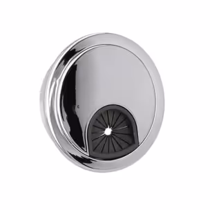 Przepust kablowy Siso plastikowy z gumką - chrom / fi 60 mm