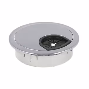 Przepust kablowy Siso plastikowy z gumką - chrom / fi 60 mm