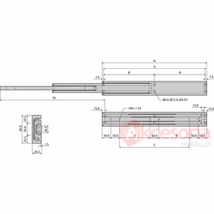 Prowadnica kulkowa DA4160 Antykorozyjna dł.30cm 100% Do 300kg