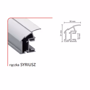 Rączka SYRIUSZ 10/P do drzwi przesuwnych - srebrny / dł. 270 cm