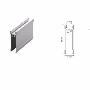 Listwa dolna 10 do drzwi przesuwnych - srebrny / dł. 170 cm