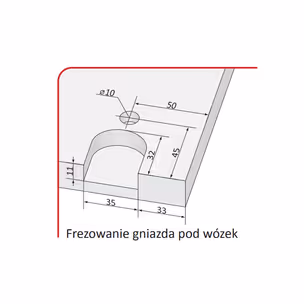 Rączka WEGA 18/P Do Drzwi Przesuwnych Jasny Brąz dł. 270 cm