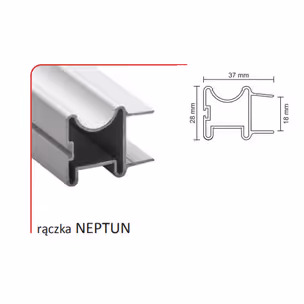 Rączka NEPTUN 18/P do drzwi przesuwnych - srebrny / dł. 270 cm