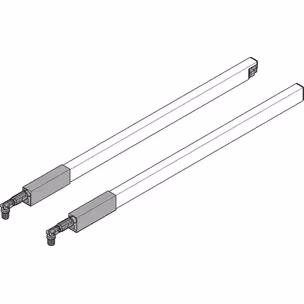 Reling podłużny kwadratowy TANDEMBOX ANTARO - jedwabiście biały / dł. 45 cm / kpl