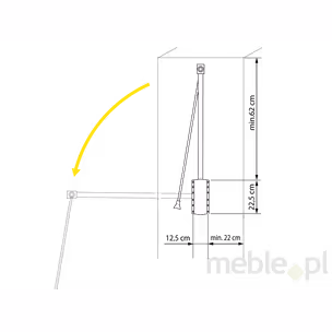 Pantograf aluminiowy Valcomp - czarny / 83-115 cm