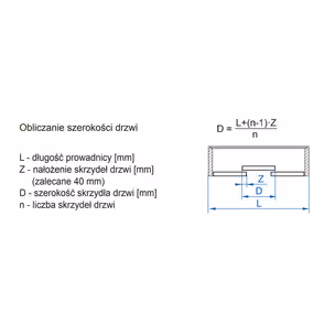 Zestaw APIS AP08 do 2 drzwi przesuwnych / dł. 80 cm / 9 kg
