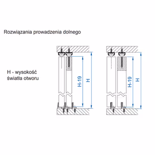 Zestaw APIS AP08 do 2 drzwi przesuwnych / dł. 80 cm / 9 kg