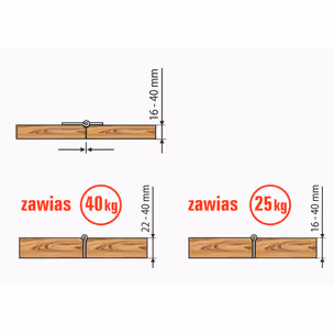 Zestaw HERKULES PLUS HP40 do 2 drzwi składanych / dł. 120 cm / 40 kg