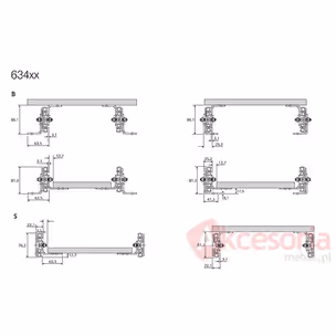 Prowadnica kulkowa 9308-0028 Z Blokadą 100% dł.71.12cm PRAWA