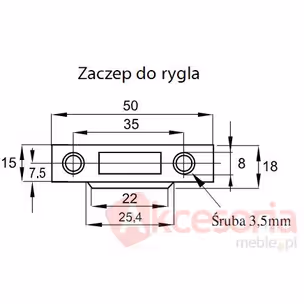 Zamek zatrzaskowy kwadratowy Siso X-856M / niklowany / fi 19 mm 