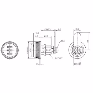 Zamek szyfrowy Siso DOME / fi 19 mm