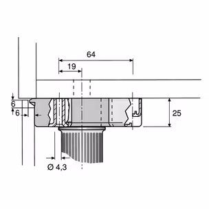 Nóżka z regulacją Wurth A0683360 - czarny / udźwig 500 kg / wys. 8.5 cm