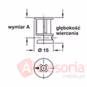 Złączka MINIFIX 15 bez kołnierza / płyta od 23 mm