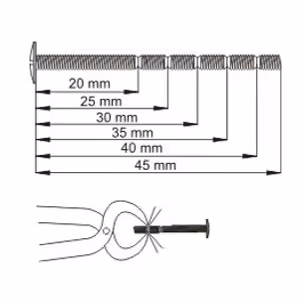 Wkręt uchwytu uniwersalny Siso M4 do przycięcia - jasny ocynk / dł. 45 mm