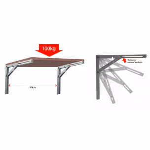 Wspornik składany pod półkę Airtic - biały / L-300