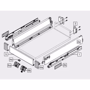 Szuflada wewnętrzna TANDEMBOX ANTARO z hamulcem / wys. M=83 mm / dł. 45 cm / 30 kg / biały