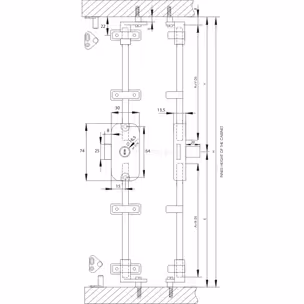 Zamek baskwilowy patentowy prawy Siso X-922 MASTER / fi 16.5 mm / bez prętów