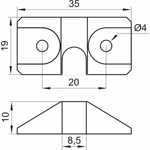 Drawer stop zamka centralnego Siso - czarny