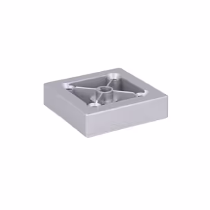 Nóżka kwadratowa K042 - chrom mat lakier / wys. 1.5 cm