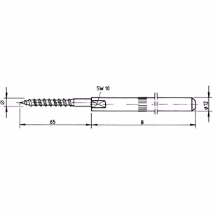 Metalowe ramię niewidoczne do półek Wurth A0683351 / dł. 160 mm