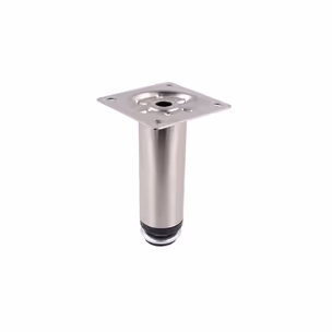 Nóżka okrągła D-737 z regulacją - stal szczotkowana / wys. 10 cm