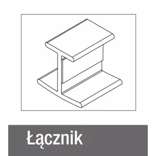 Łącznik 180° na prosto do cokołu RAUBASE - stal szczotkowana / wys. 10 cm