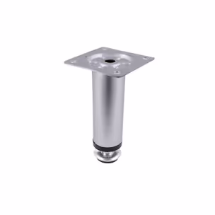 Nóżka okrągła D-737 z regulacją - chrom mat / wys. 10 cm