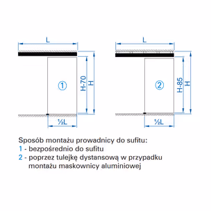 Zestaw HERKULES HS120 do 1 drzwi przejściowych / dł. 240 cm / 120 kg