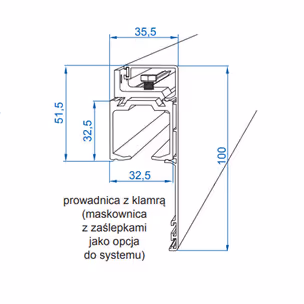 Maskownica HGM/200 do systemu HERKULES GLASS / dł. 201 cm