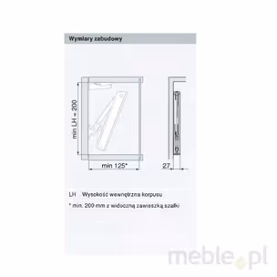 Siłownik AVENTOS HK-XS / mocny LF 800-1800 / hamulec