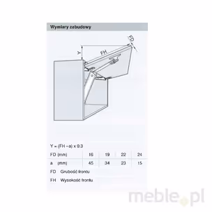 Siłownik Tip-On AVENTOS HK-XS / mocny LF 800-1600
