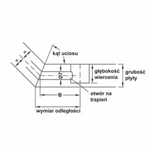 Łącznik do uciosów z przegubem MINIFIX - ocynk / wiercenie 44 mm / 1 szt.