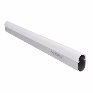 Drążek owalny zamknięty Aluprofil z nakładką - aluminium/biały / dł. 295 cm