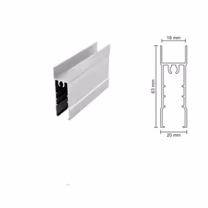 Listwa dolna 18 do drzwi przesuwnych - srebrny / dł. 170 cm
