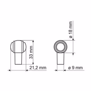 Gałka GW23 - chrom połysk / 21.2 mm